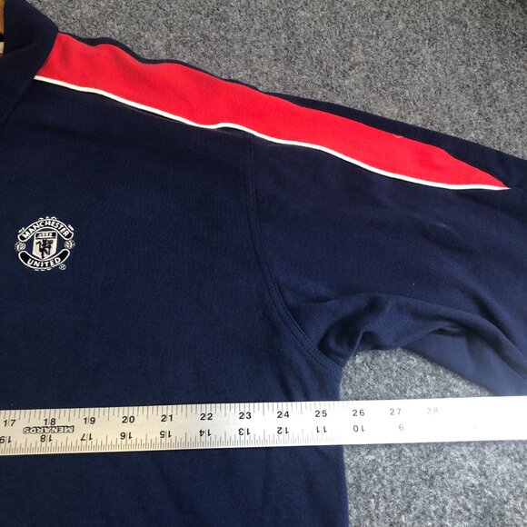 Umbro Polo Shirt Mens Extra Large Blue 90s Manchester United Soccer Vintage - Picture 6 of 10